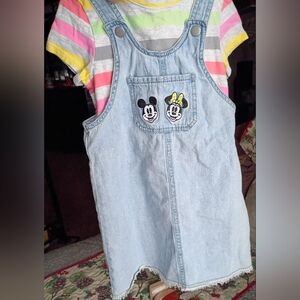 Disney Light Blue Denim Dress Freyed Hem